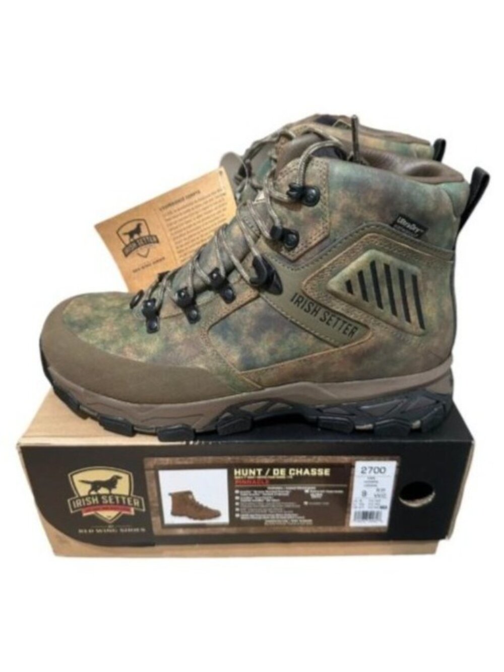 Red Wing Irish Setter Pinnacle 7" Field Camo Waterproof Hunt Boot Men's 9 EE NWT